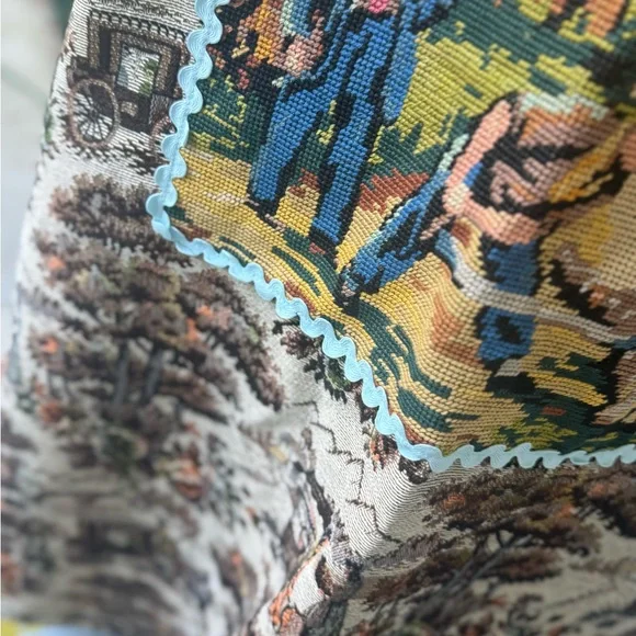 “Vintage Handmade Tapestry Duster Jacket – One Size Statement Coat Boho Artsy” - Picture 2 of 4